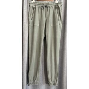 Athleta Jogger Sweat Pants Women’s Size 2 Olive Green Zip Up Ankle